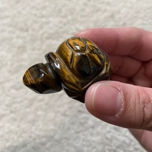 Tiger Eye carved crystal turtle/tortoise. Very intricate carving.